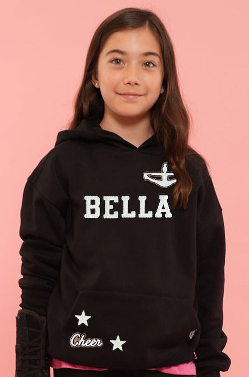 Black, White, and Bling Custom Cheer Hoodie