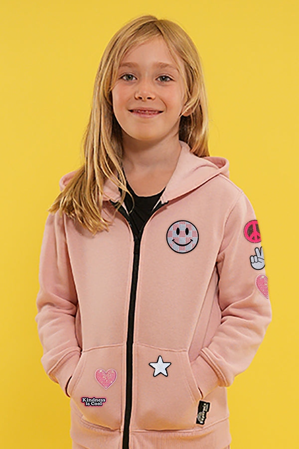 Pink Check Smiley Hoodie