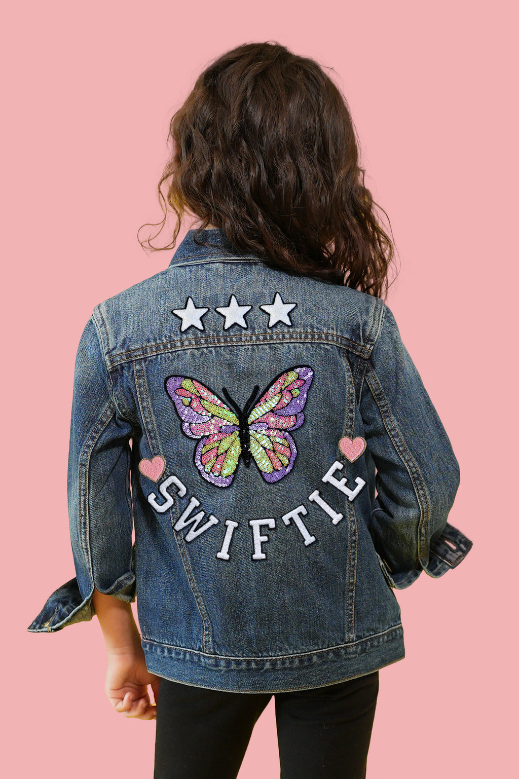 Butterfly Denim Jacket, offers Customizable, Many Sizes, Styles, and Washes.