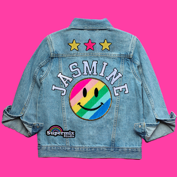 [TEST] Custom Denim Jacket for Kids | Striped Smiley Best Seller