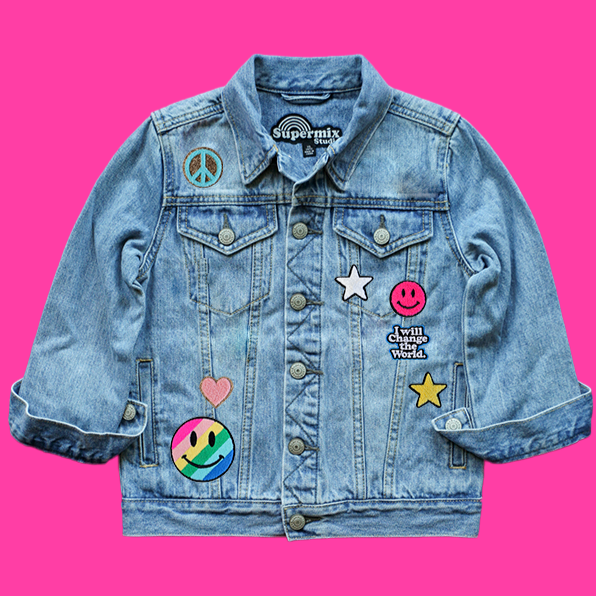 [TEST] Custom Denim Jacket for Kids | Striped Smiley Best Seller