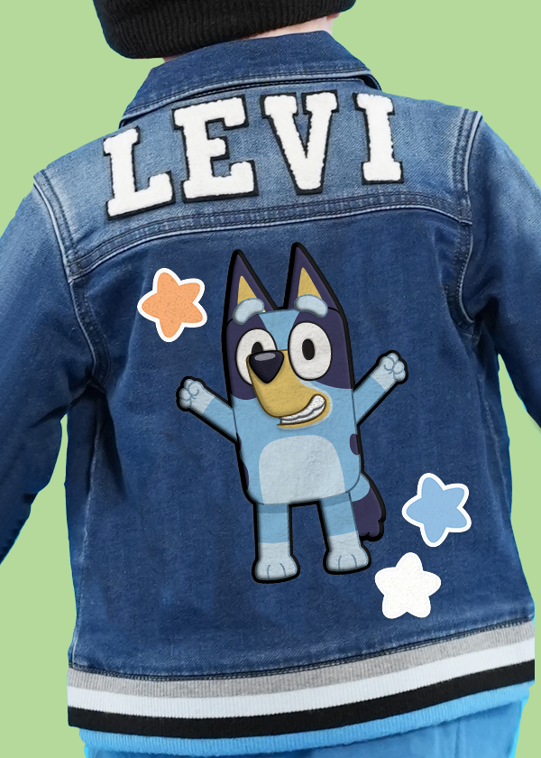 Bluey Stripe Soft Denim Jacket