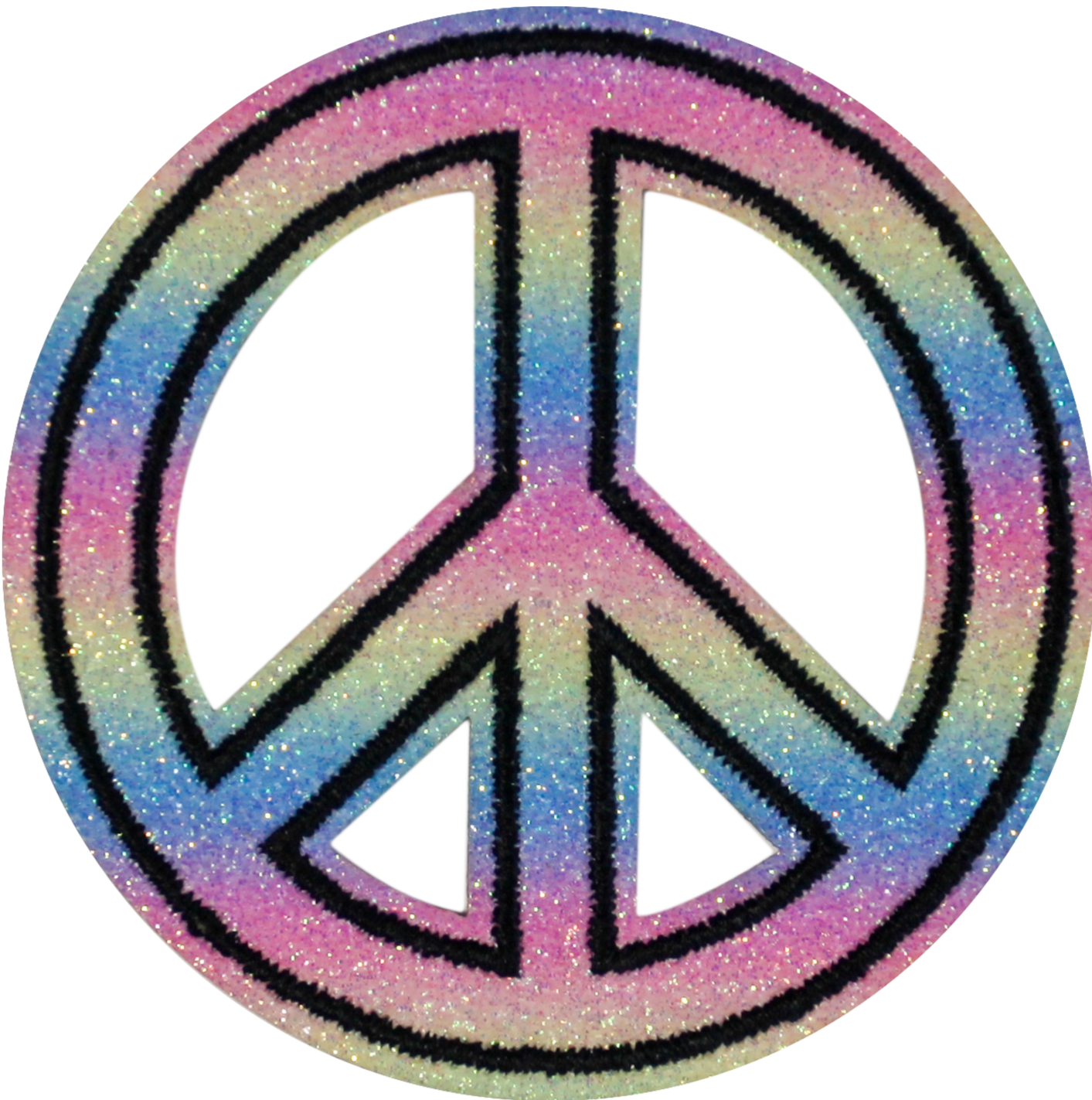 Pastel Glitter Ombre Peace Sign