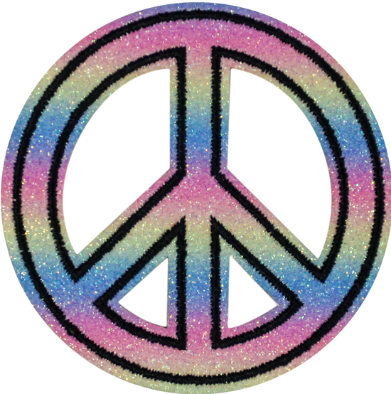 Pastel Glitter Ombre Peace Sign