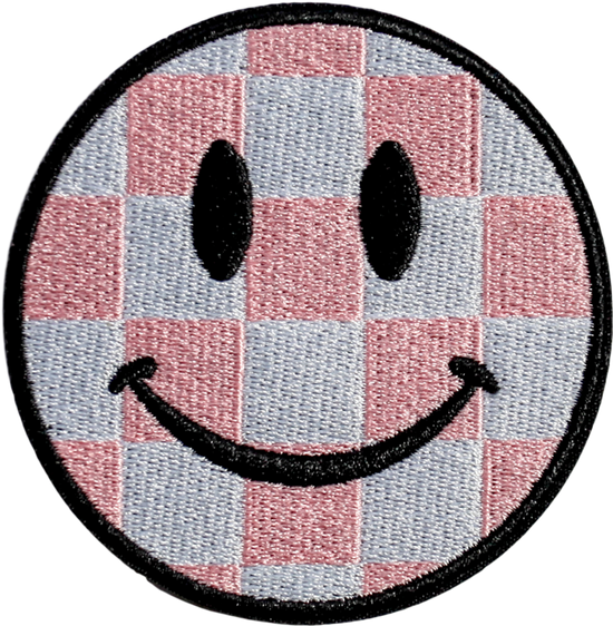 Pink Check Medium Smiley