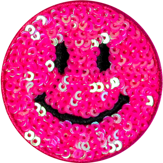 Sequin Smiley Electric Pink